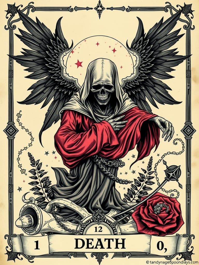 Death Tarot Card in Dark Fantasy Style