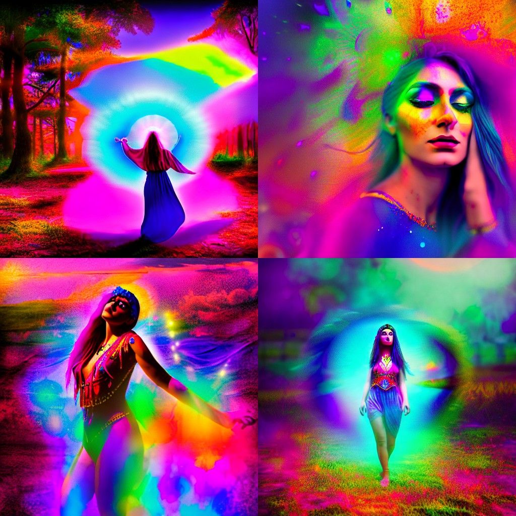 Vibrant Gypsy Woman's Mystical Visions in Digital Photo