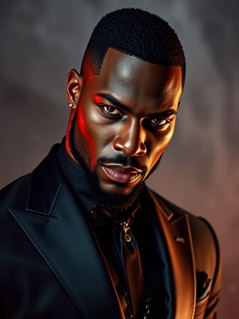 Futuristic Tyson Beckford in Elegant Evening Attire