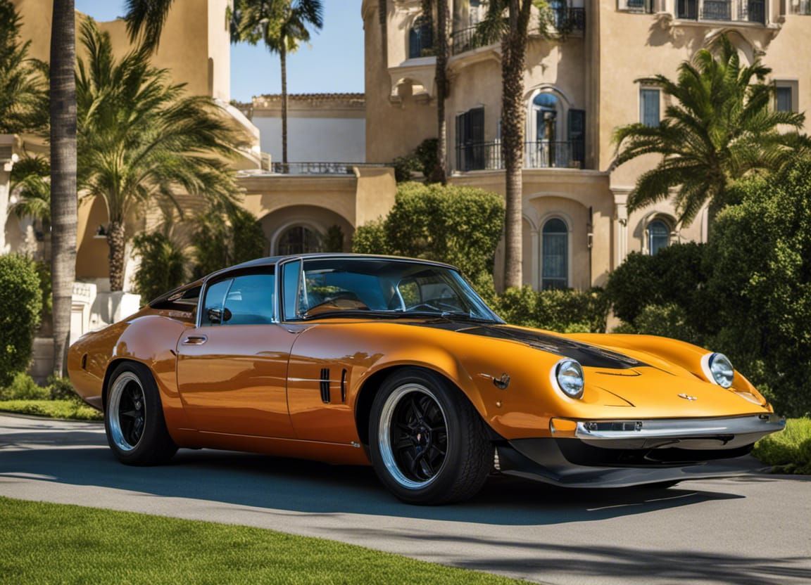 Luxury Sports Car Juxtaposed with Poverty in Neo-Expressioni...