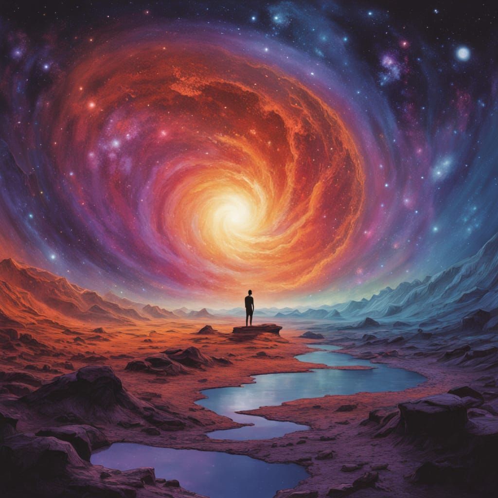 Ethereal Galaxy Model in Vibrant Fantasy Colors