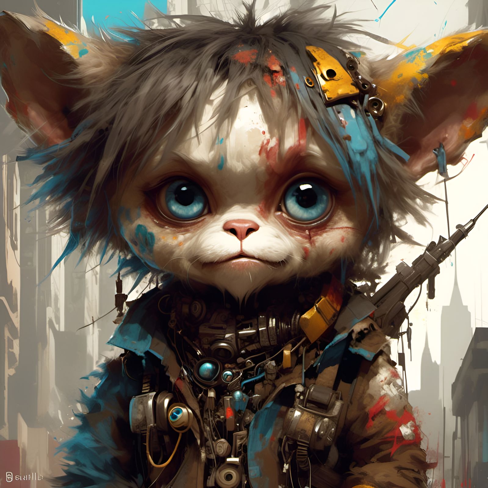 Chibi Monster Portrait with Fluffy Fur