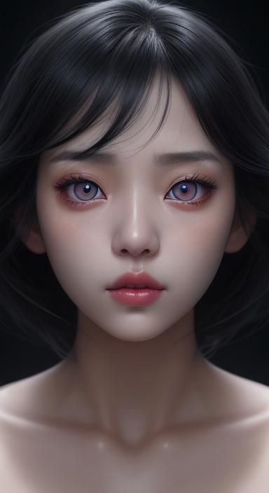 Korean ulzzang,huge lips, beautiful eyes, 8k resolution conc...