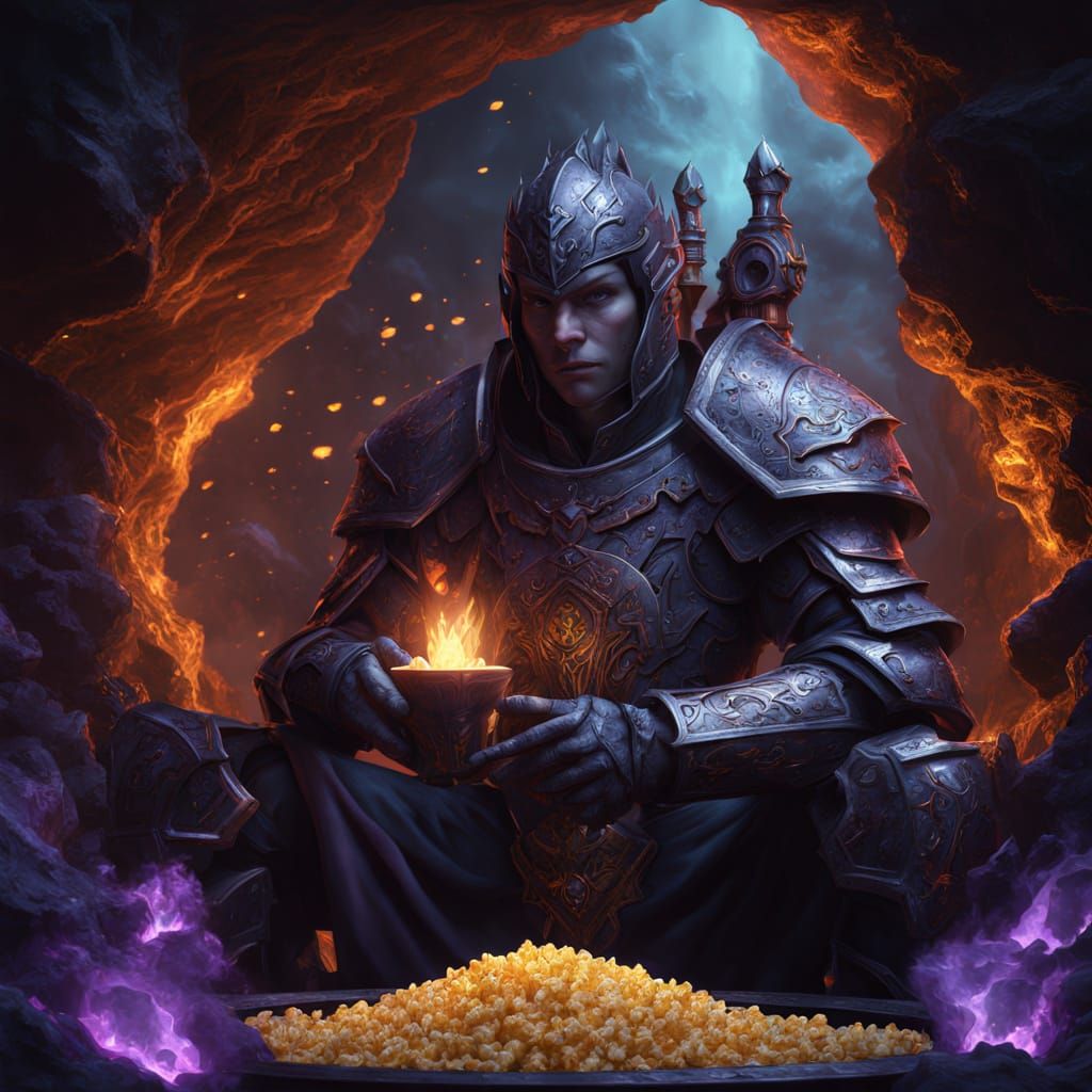 Dark Elf's Snack Break in Crystal Cave