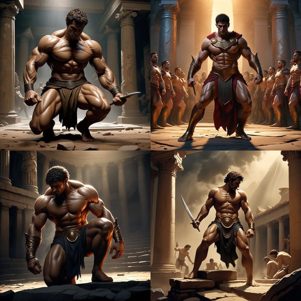 Ancient Greek Hero Theseus Falls to King Cercyon