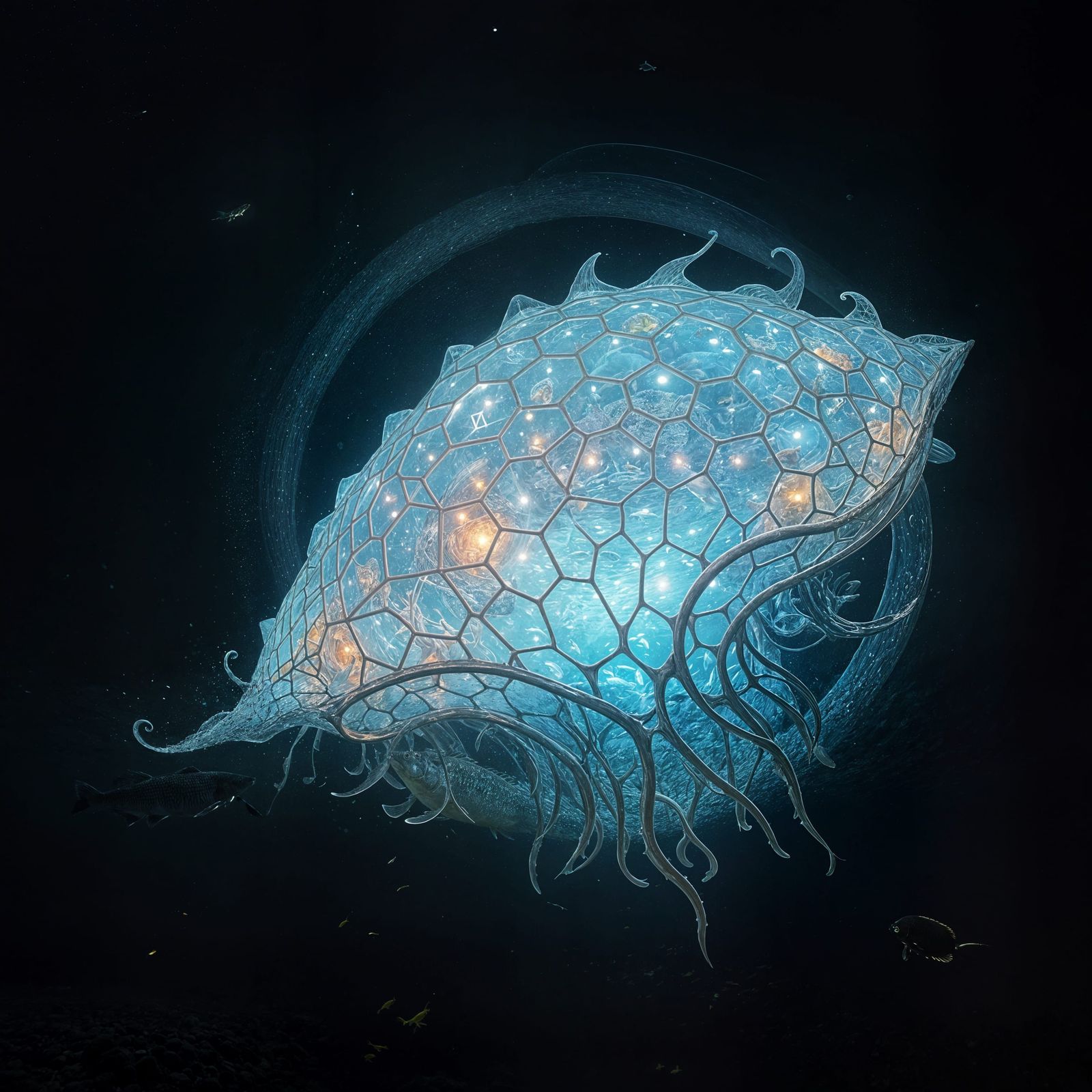 Gigantic Sea Elemental Radiates Inner Light