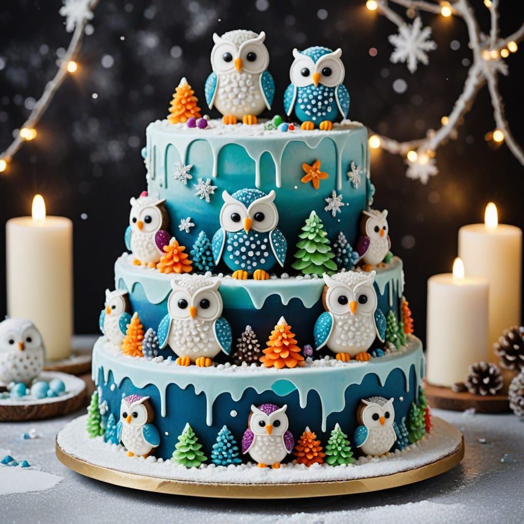 Stunning Winter Cake with Jewels and Snowmen
