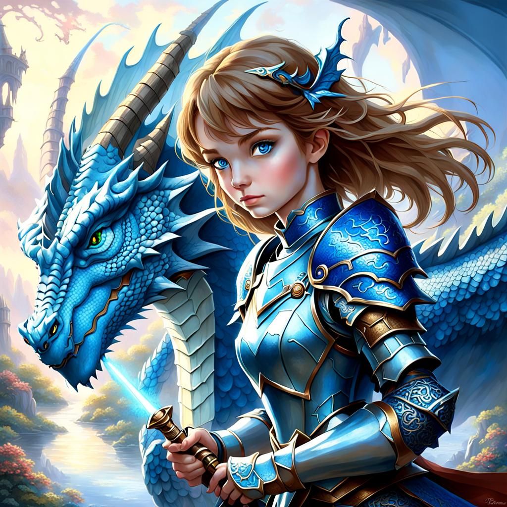 Knight and Dragon Ethereal Fantasy