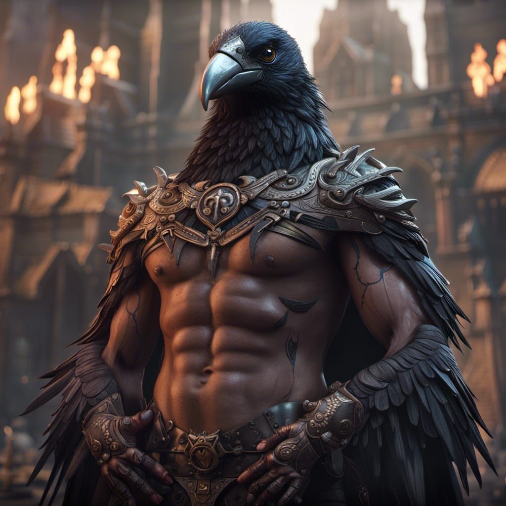 Epic Buff Crow Fantasy Concept Art