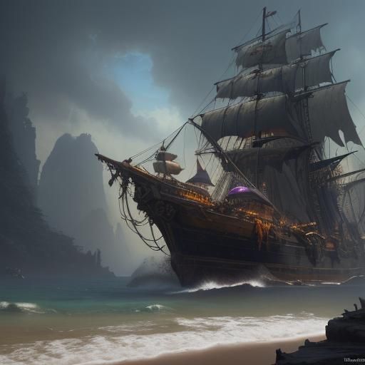 Detailed Matte Painting of Jack Sparrow
