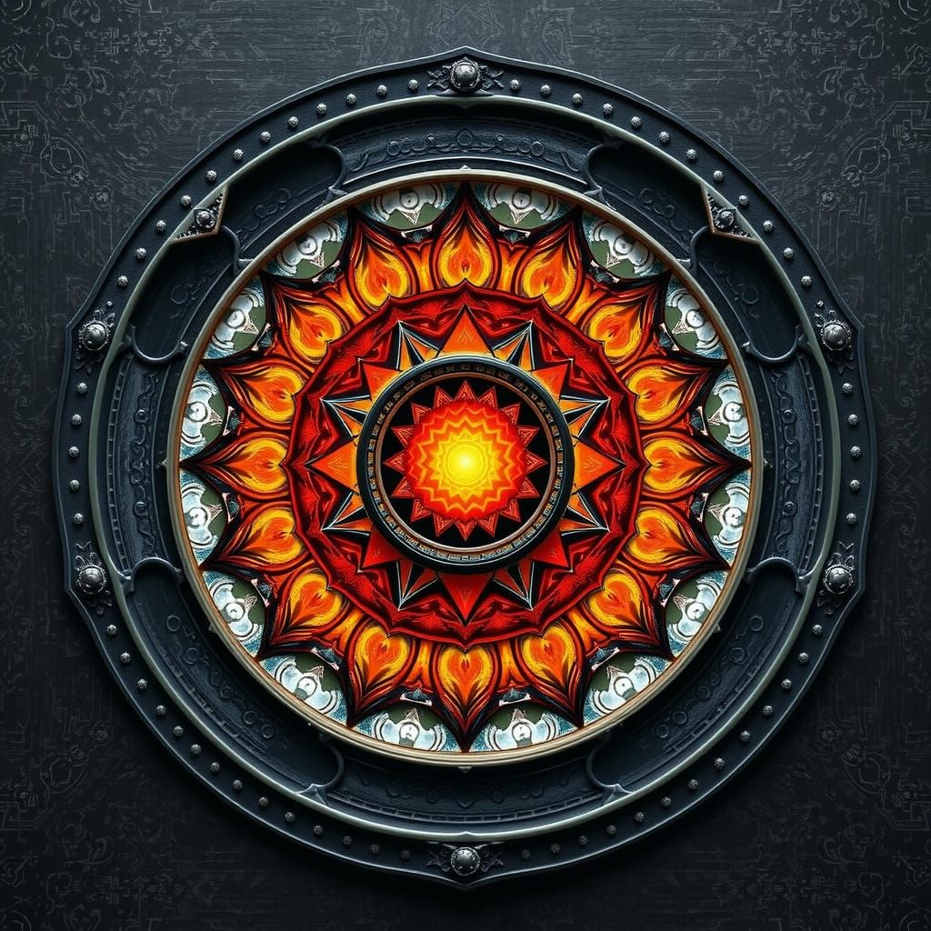 Cosmic Birth and Rebirth Cycle in Vibrant Digital Art