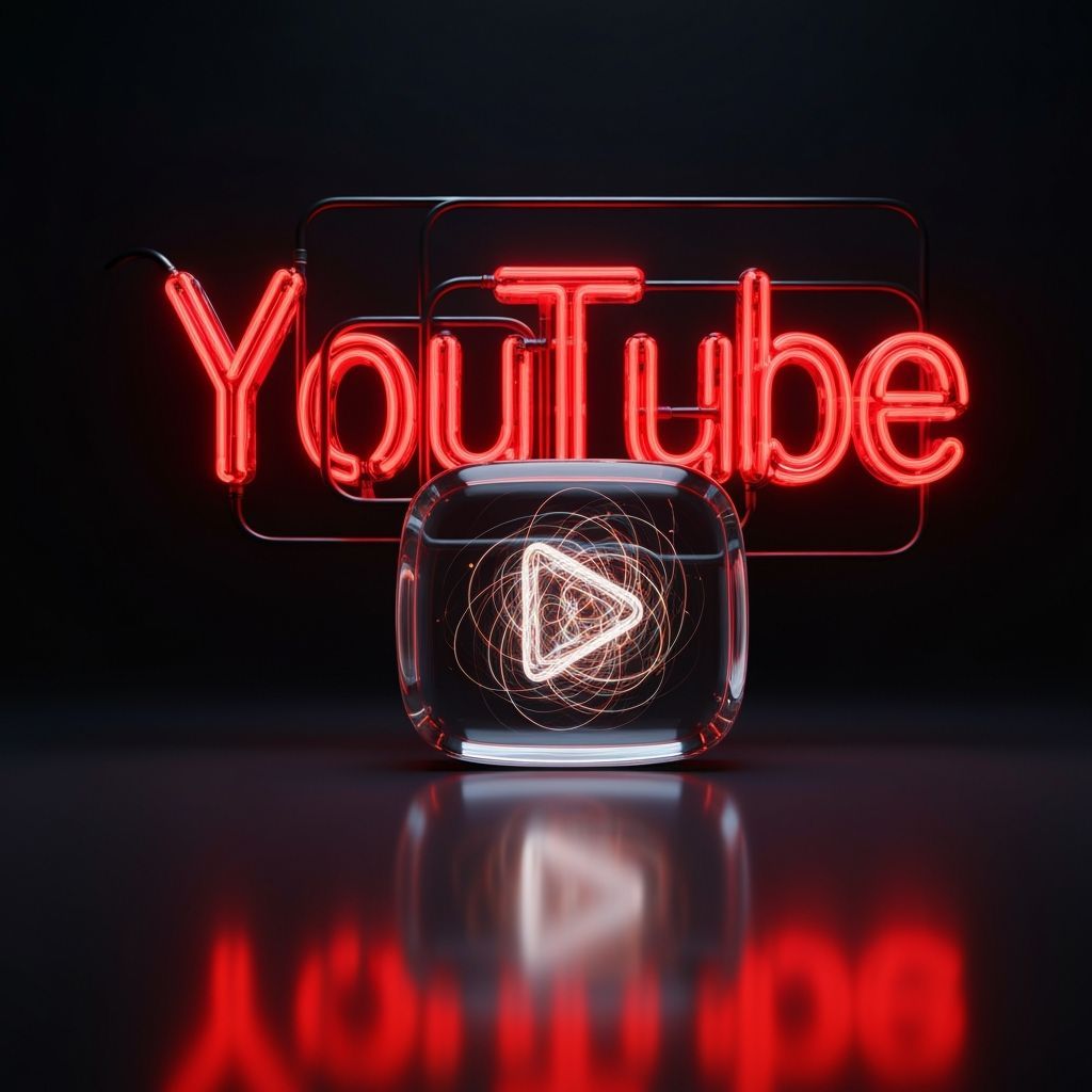 Futuristic YouTube Logo Redesign in Neon