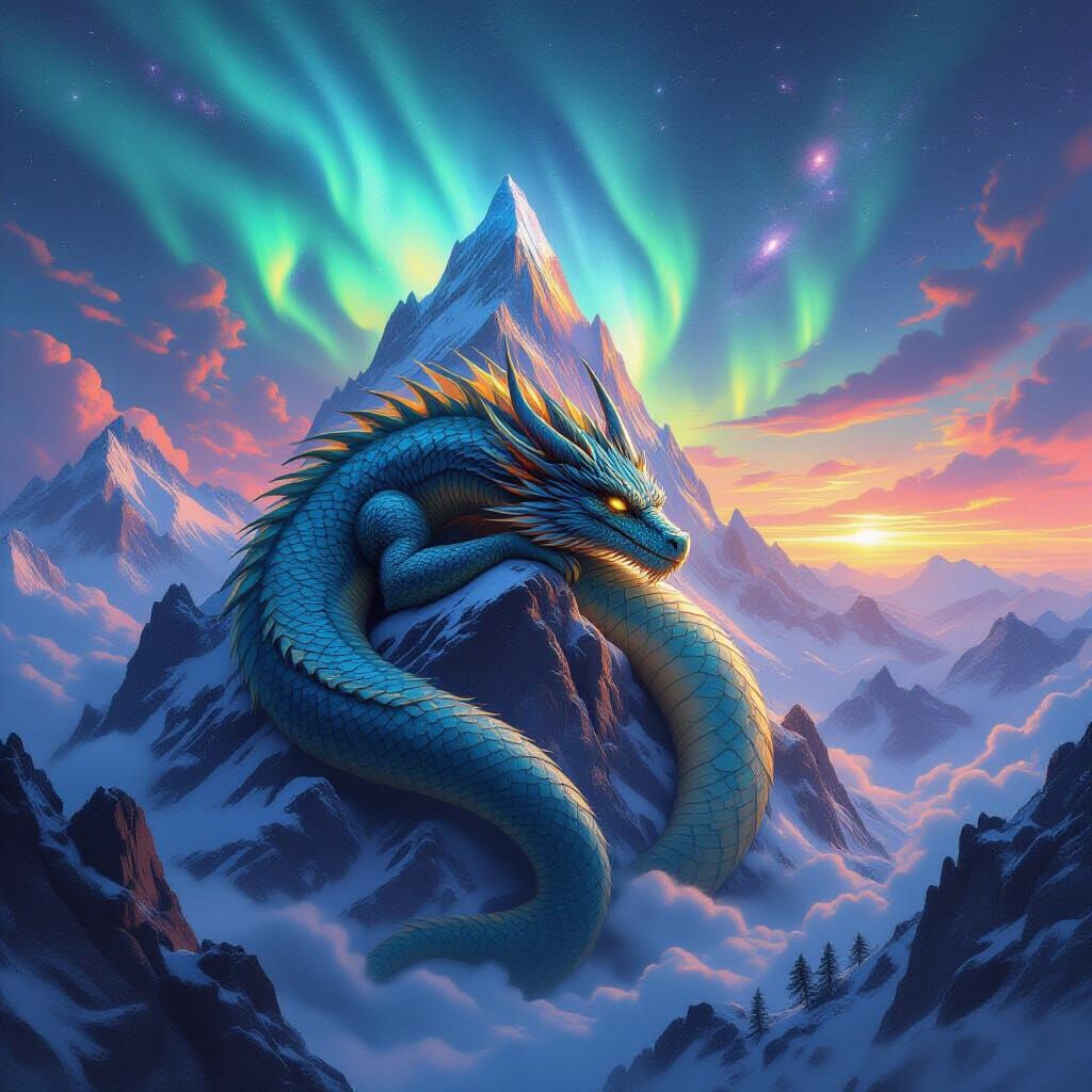 Cosmic Dragon Sleeps on Crystalline Peak