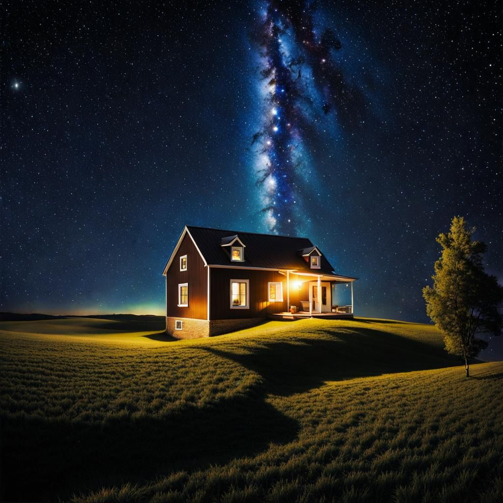 Surreal Starry Night Sky