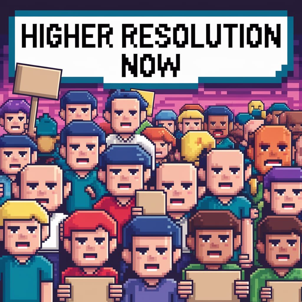 8-Bit Protesters Demand Higher Resolution