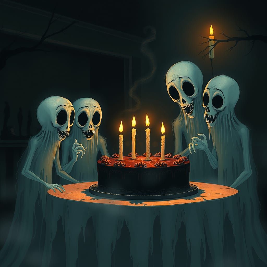 Ghostly Family Celebrates Birthday in Gloomcore Style