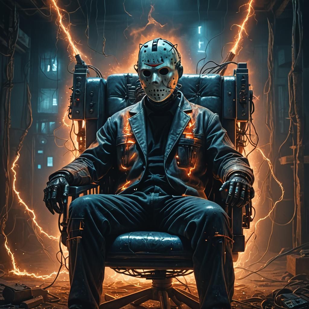 Jason Voorhees in Electric Chair: Dark Surrealism