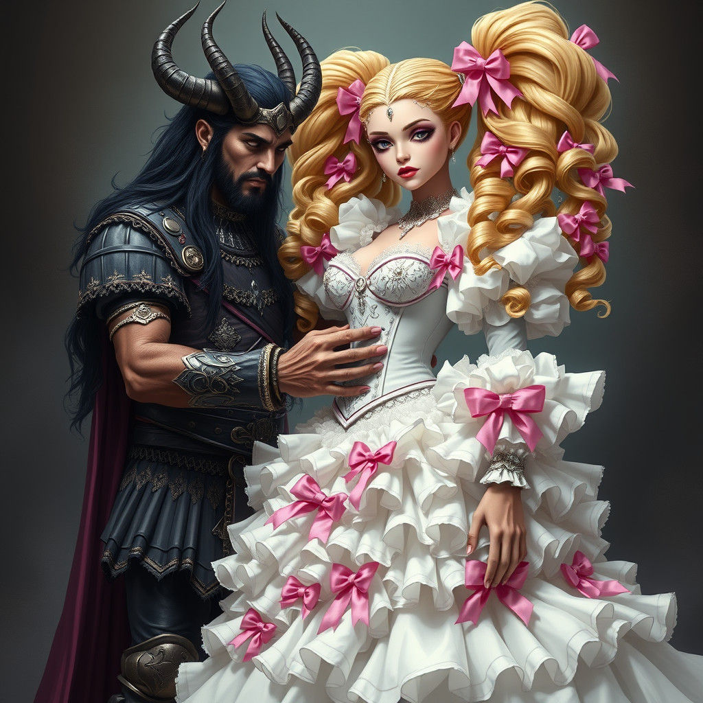 Demon King Helps Princess Bride with Wedding Dress