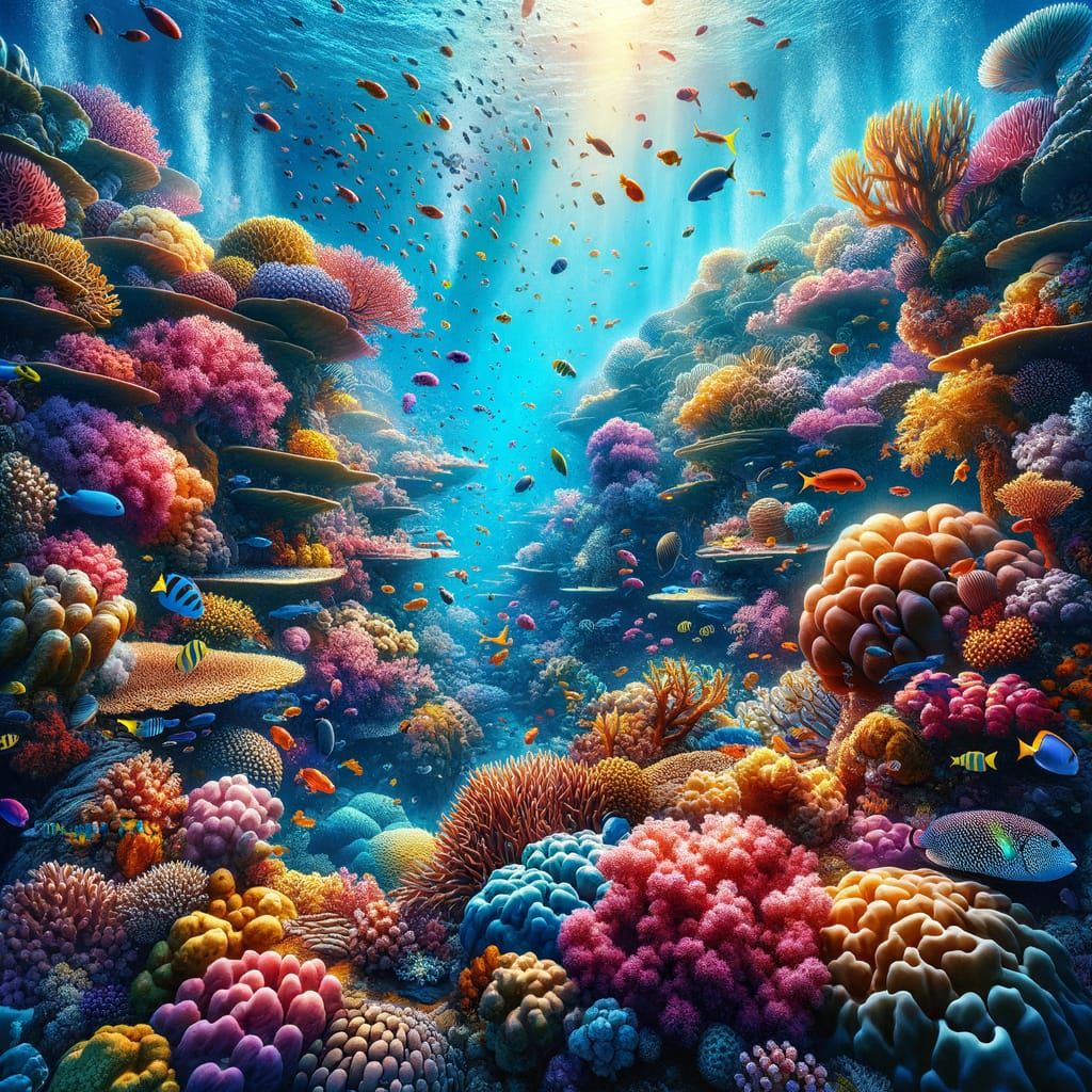 Vibrant Coral Reef Ecosystem Undersea Vista