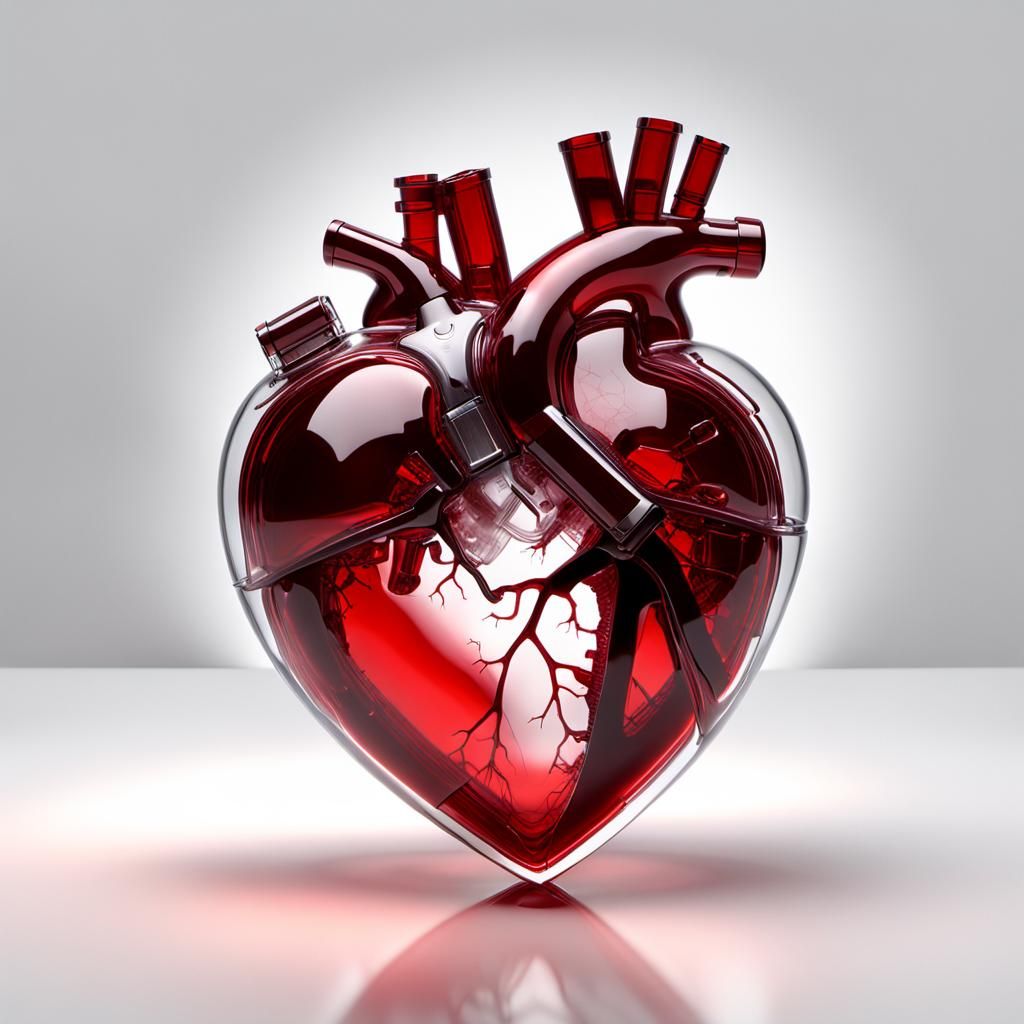 Fragile Glass Heart with Pistol, CGI Art