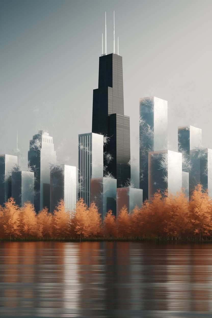 Impressionistic Chicago Cityscape with John Hancock Center