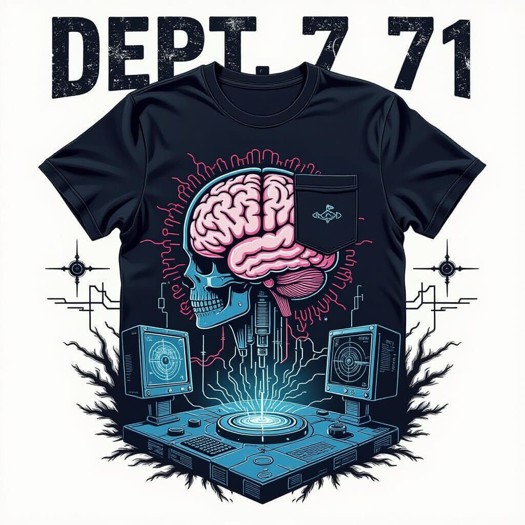Dept. 71 Rock Band T-Shirt: Mind Control Console Design
