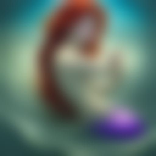 Evil Ariel Mermaid Drowning: Hyperdetailed Digital Portrait