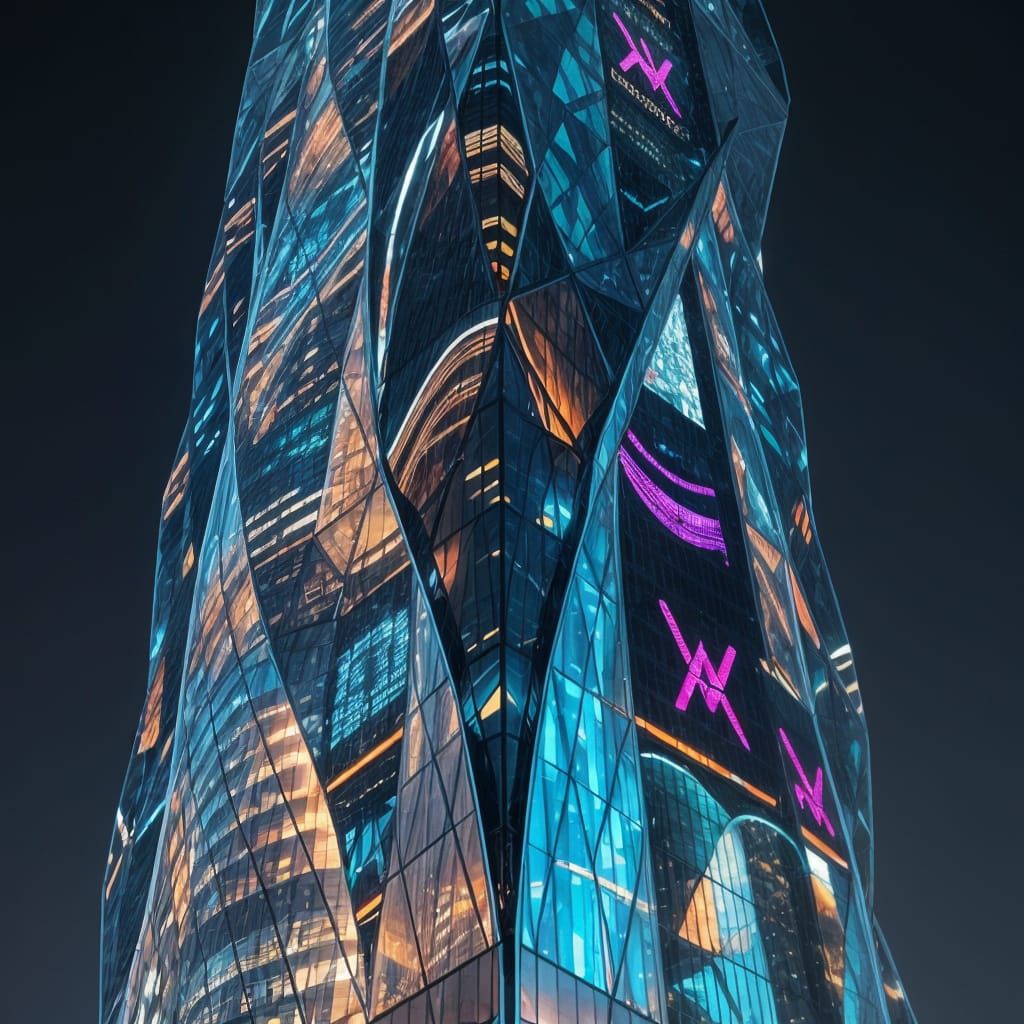 Futuristic Skyscraper in Ultra-Modern Cityscape