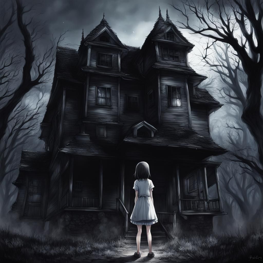 Hyper Realistic Girl in Haunted Anime Style