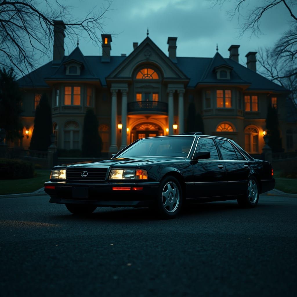 Eerie Mansion: Lexus LS 400 in Film Noir Style