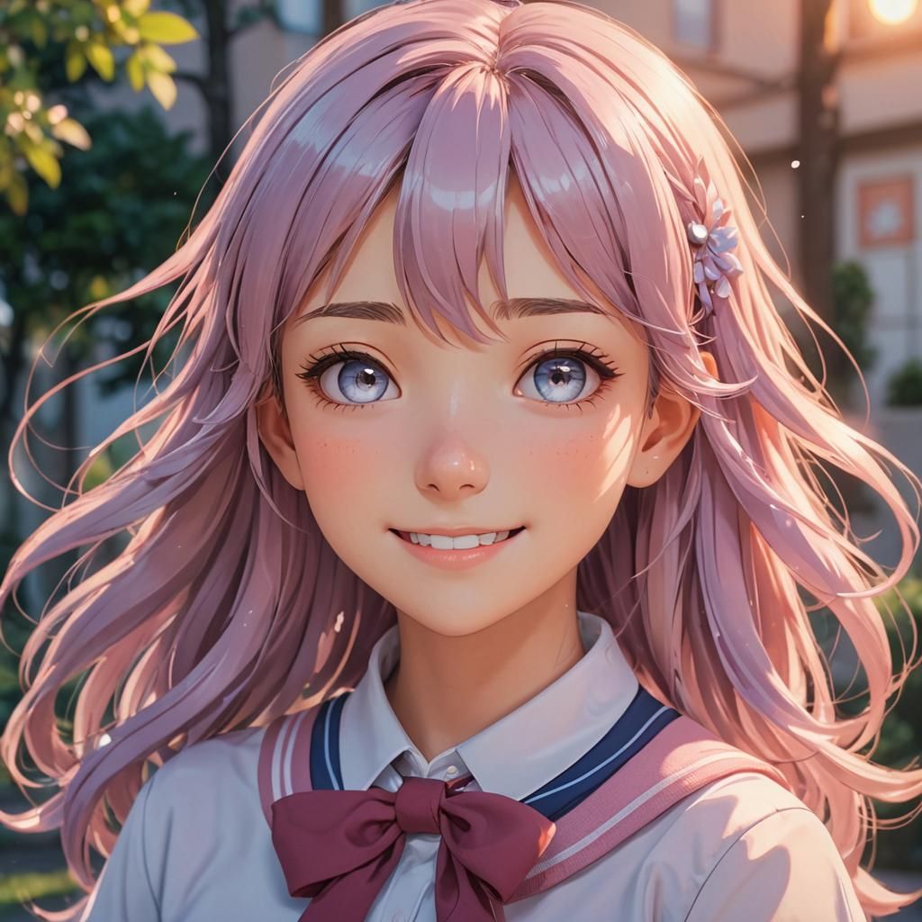 Anime Girl Portrait with Pastel Highlights