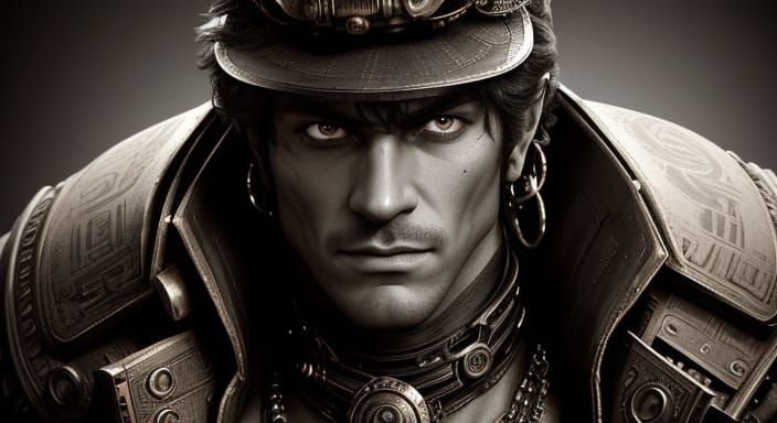 Breathtaking Steampunk Time Traveler in Ancient Egyptian Tem...