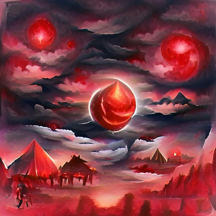 Dramatic Blood Moon Rising Artwork