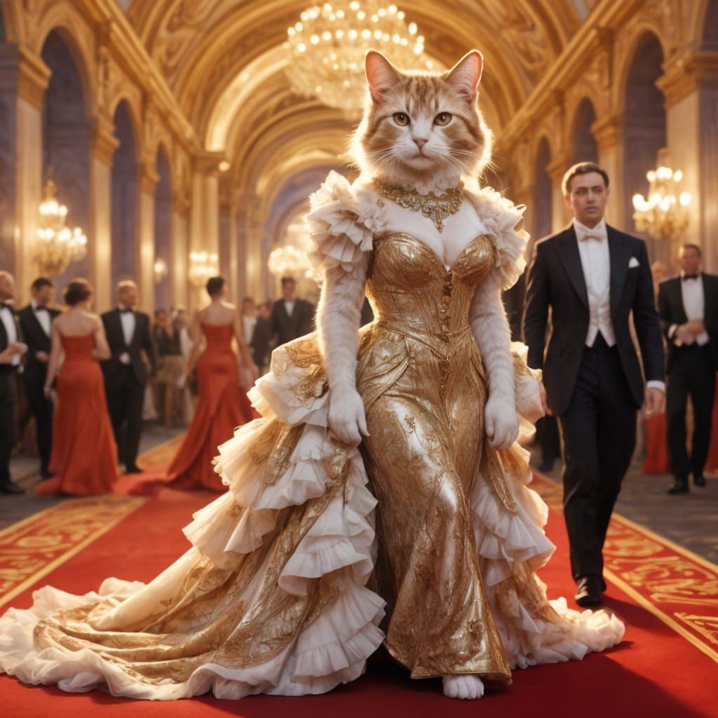 Feline Red Carpet Glamour
