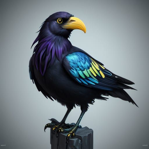 Vibrant Fusion of Raven and Lemon in Hyper-Realistic 4K