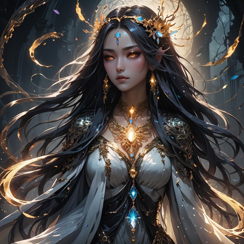 Ethereal Anime Girl Digital Painting