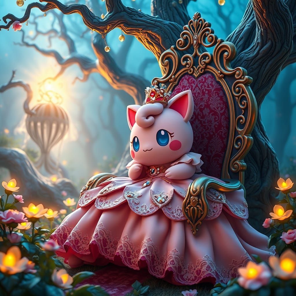 Mystical Princess in Victorian Gown, Surrounded by Ethereal ...