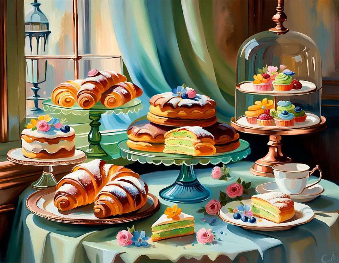 Charming Pâtisserie: French Impressionism in Oil