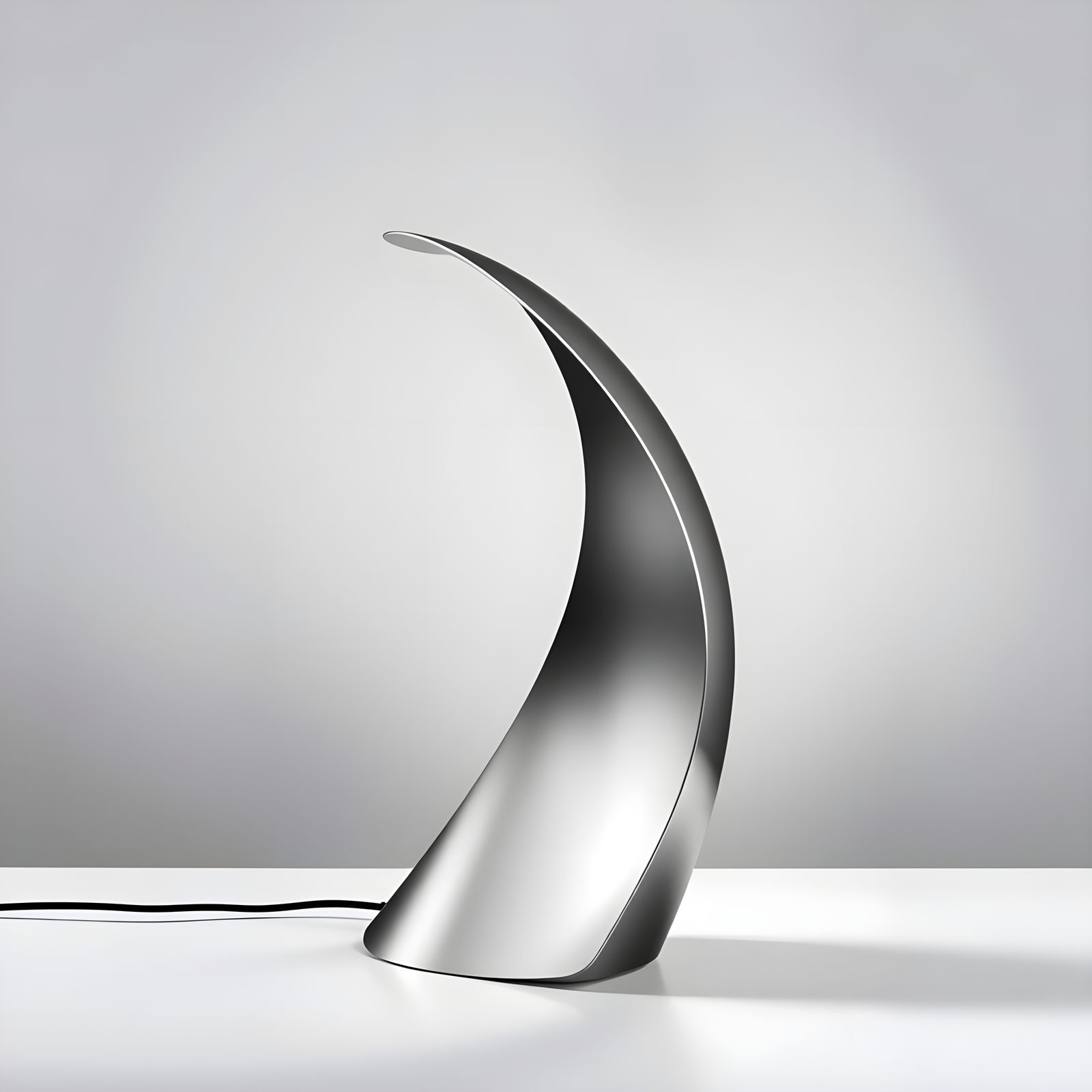 Minimalist Stainless Steel Lamp with Abstract Silhouette