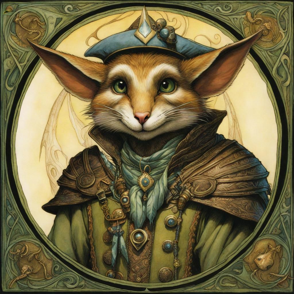 Fantasy Creature Portrait in Whimsical Style