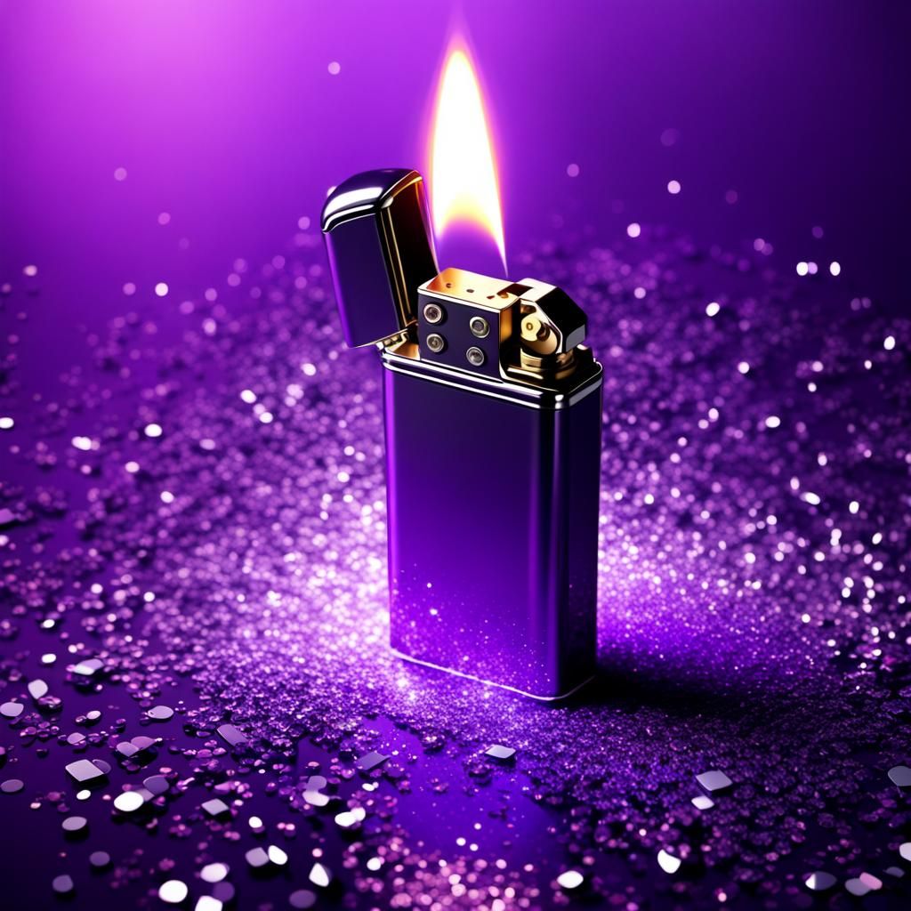 Purple Lighter with Glitter Effect in Digital Art