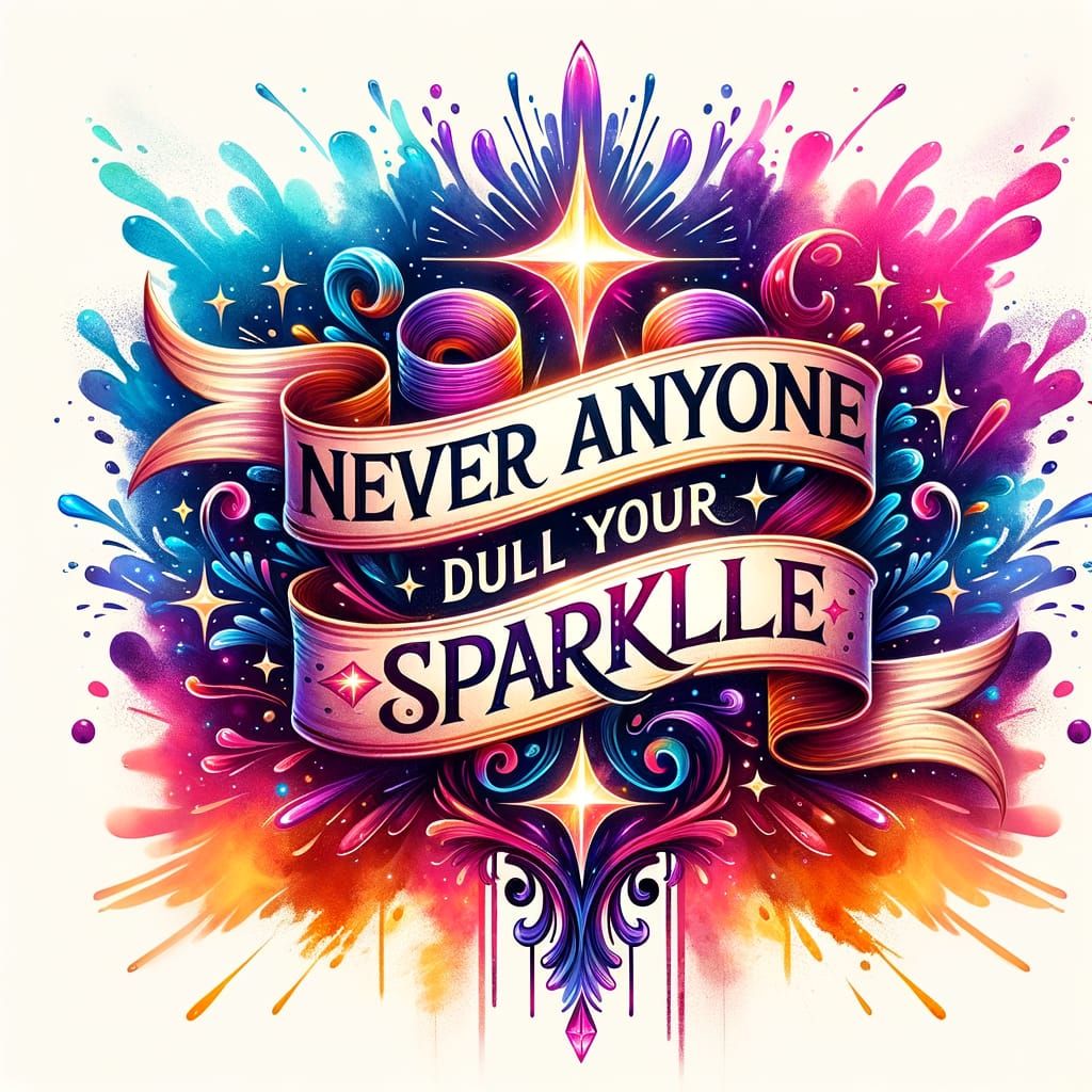Inspirational Quote "Never Let Anyone Dull Your Sparkle" Wat...