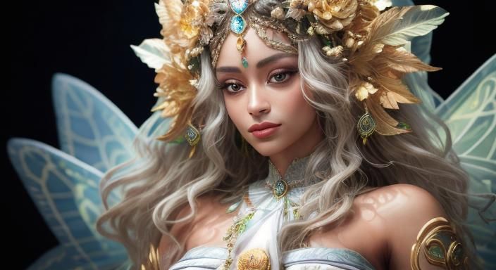 Hyperrealistic Portrait of Lady Palutena, Goddess of Light