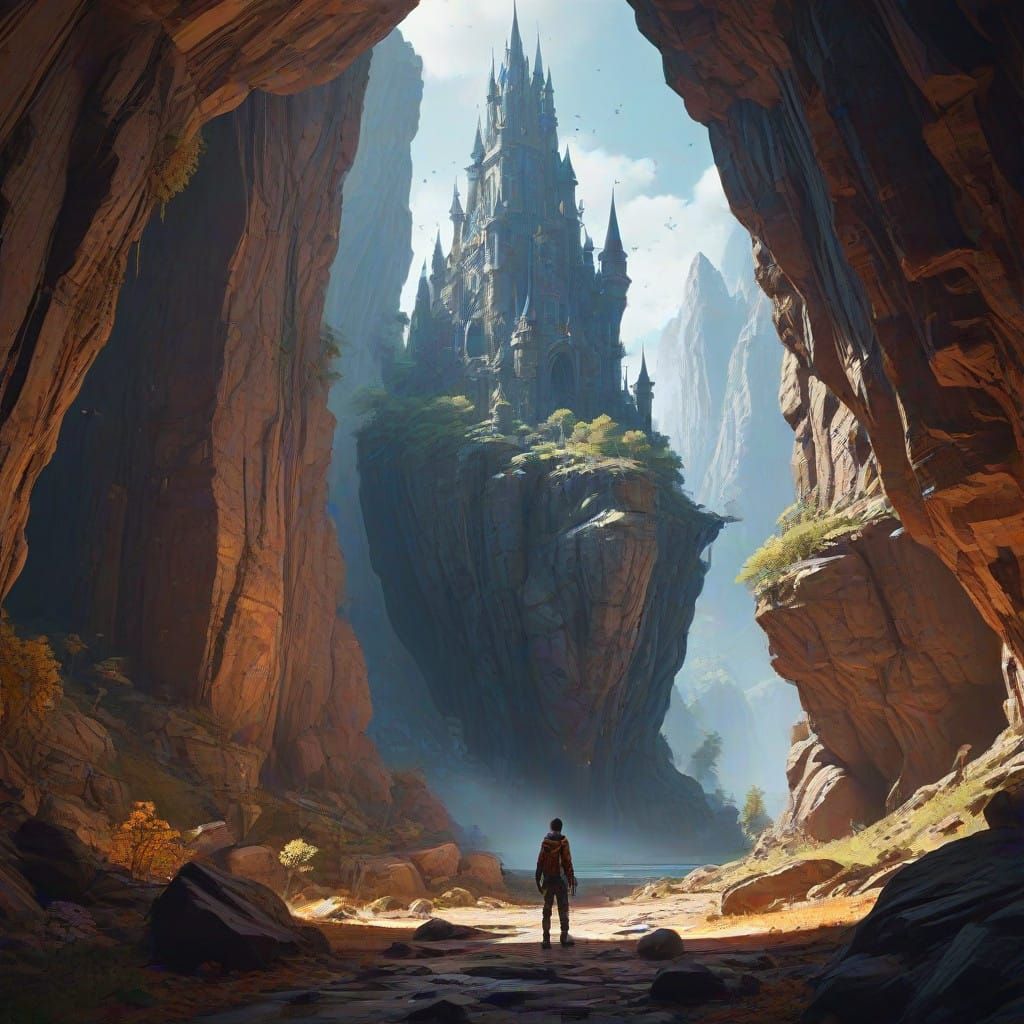 Majestic Crystal City in a Ravine