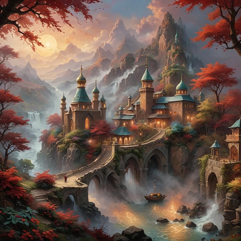 Ethereal Islamic Background in Fantasy Style