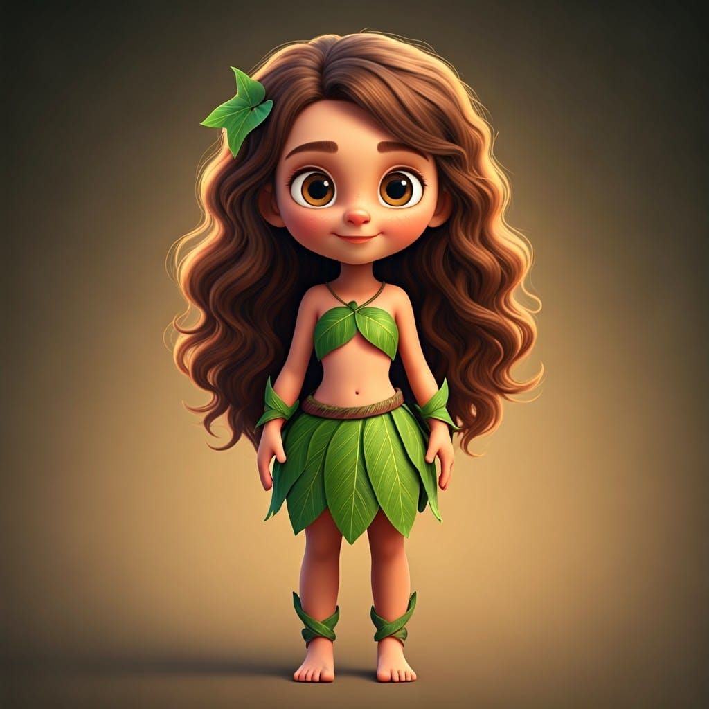 Confident Pixar-Inspired Girl in Whimsical Green Attire