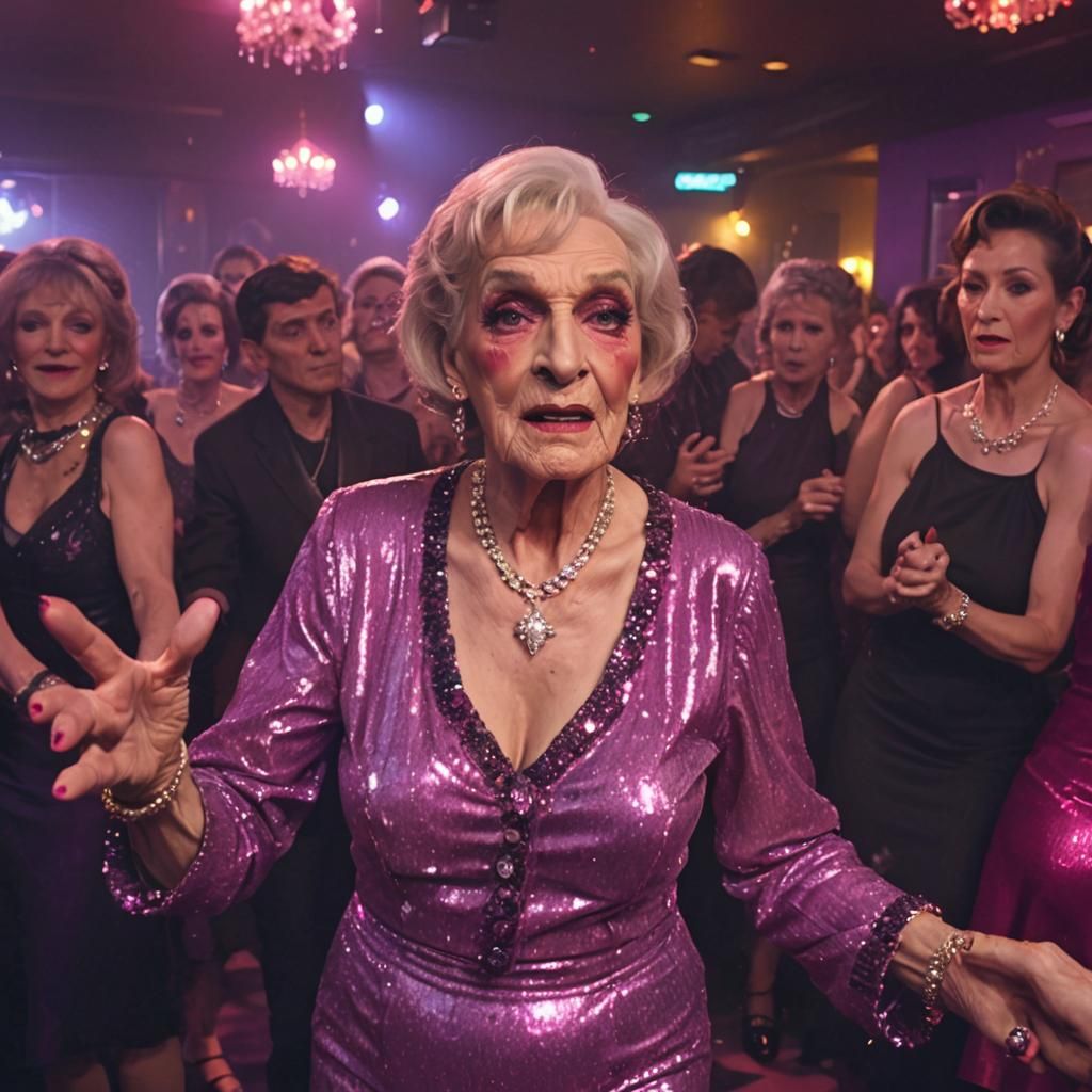 Crossdresser Dances in Club: Cinematic Film Still
