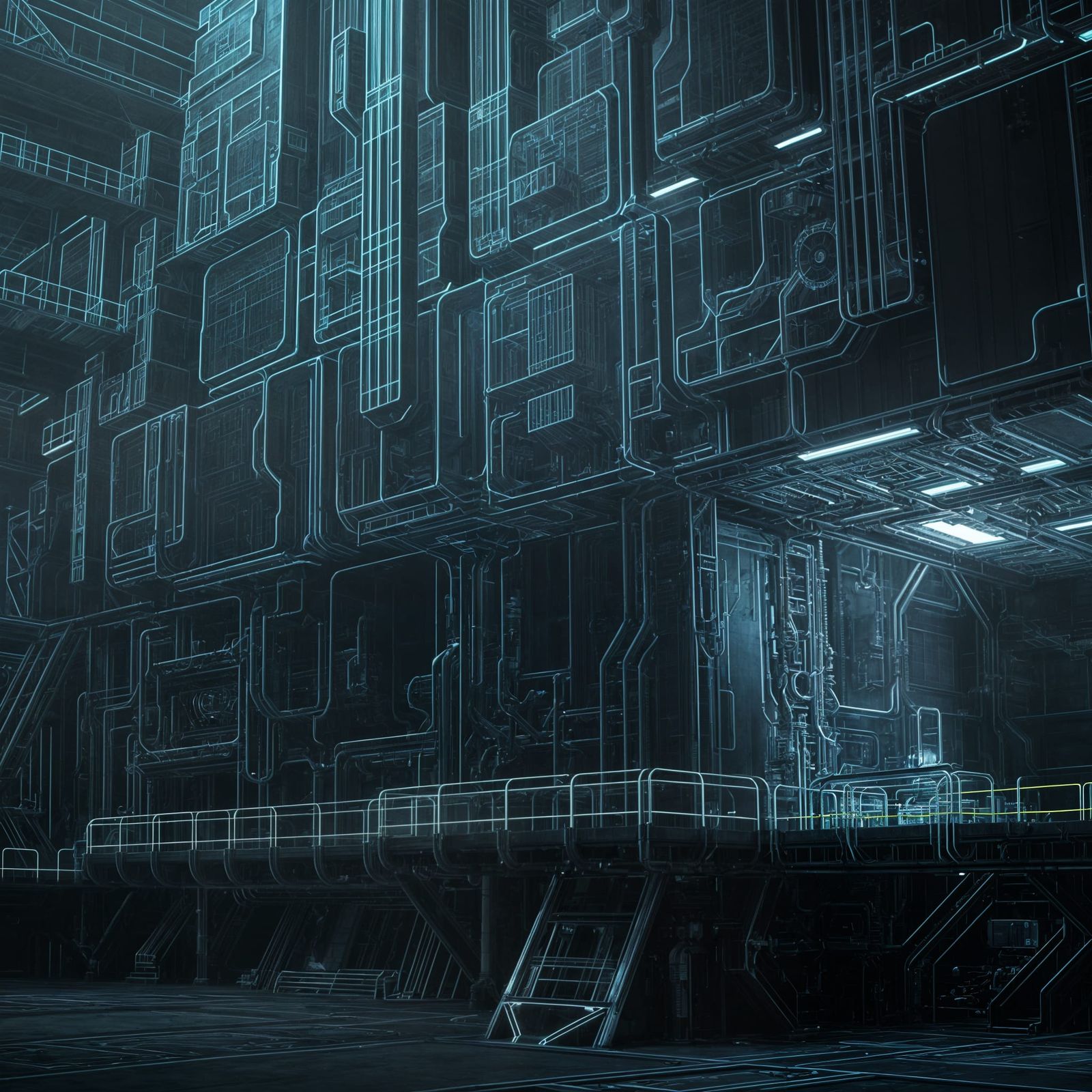 industrial matrix art, engineering illustration