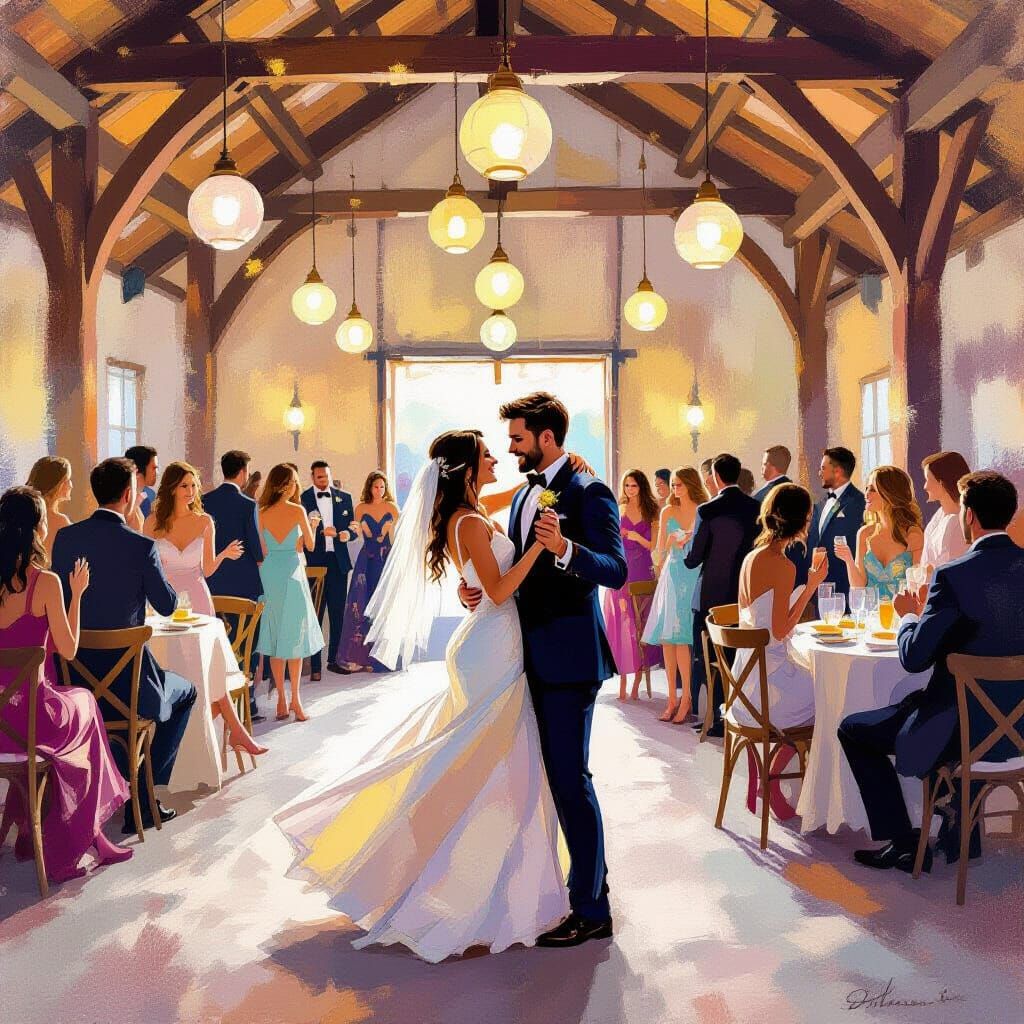 Romantic Barn Dance in Impressionistic Style