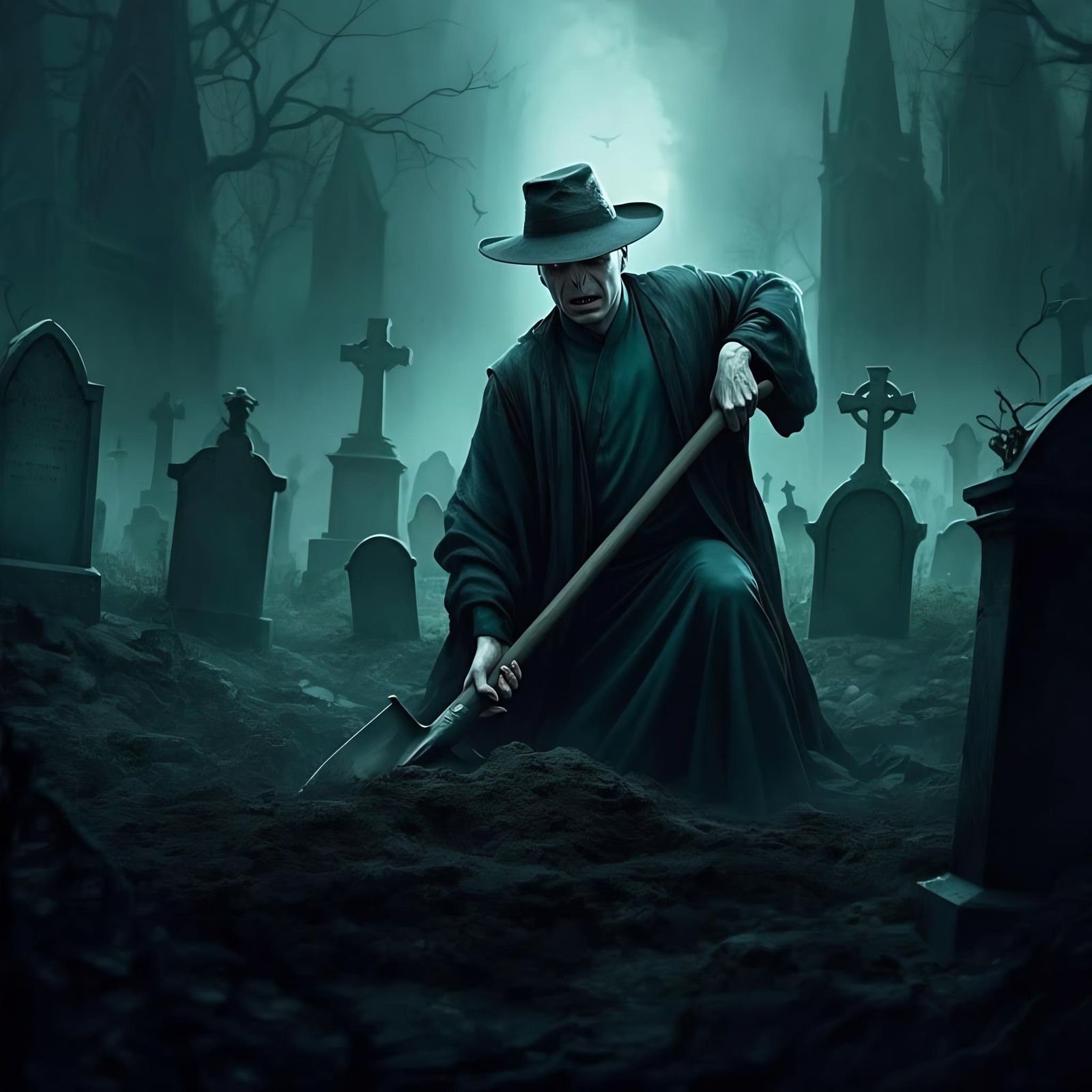 Voldemort's New Job: Gravedigger in Cemetery